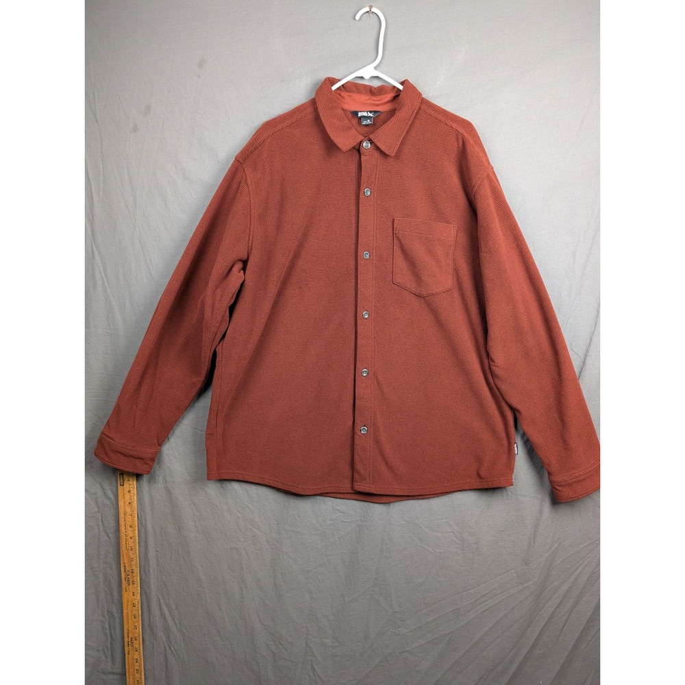 Eddie Bauer Mens Size XL Rust Red Fleece Shirt‎ Jacket Fall